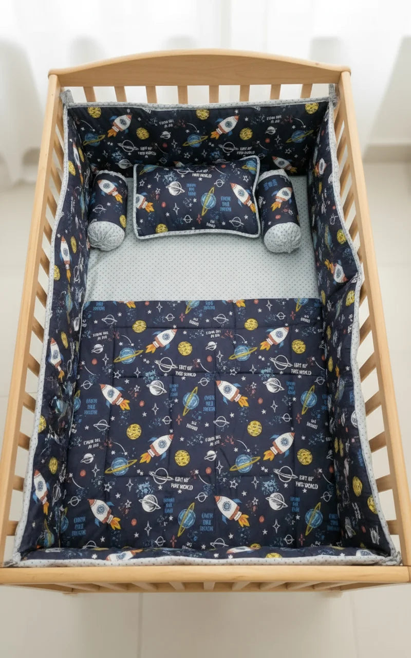 Blue Space Cot Set 002