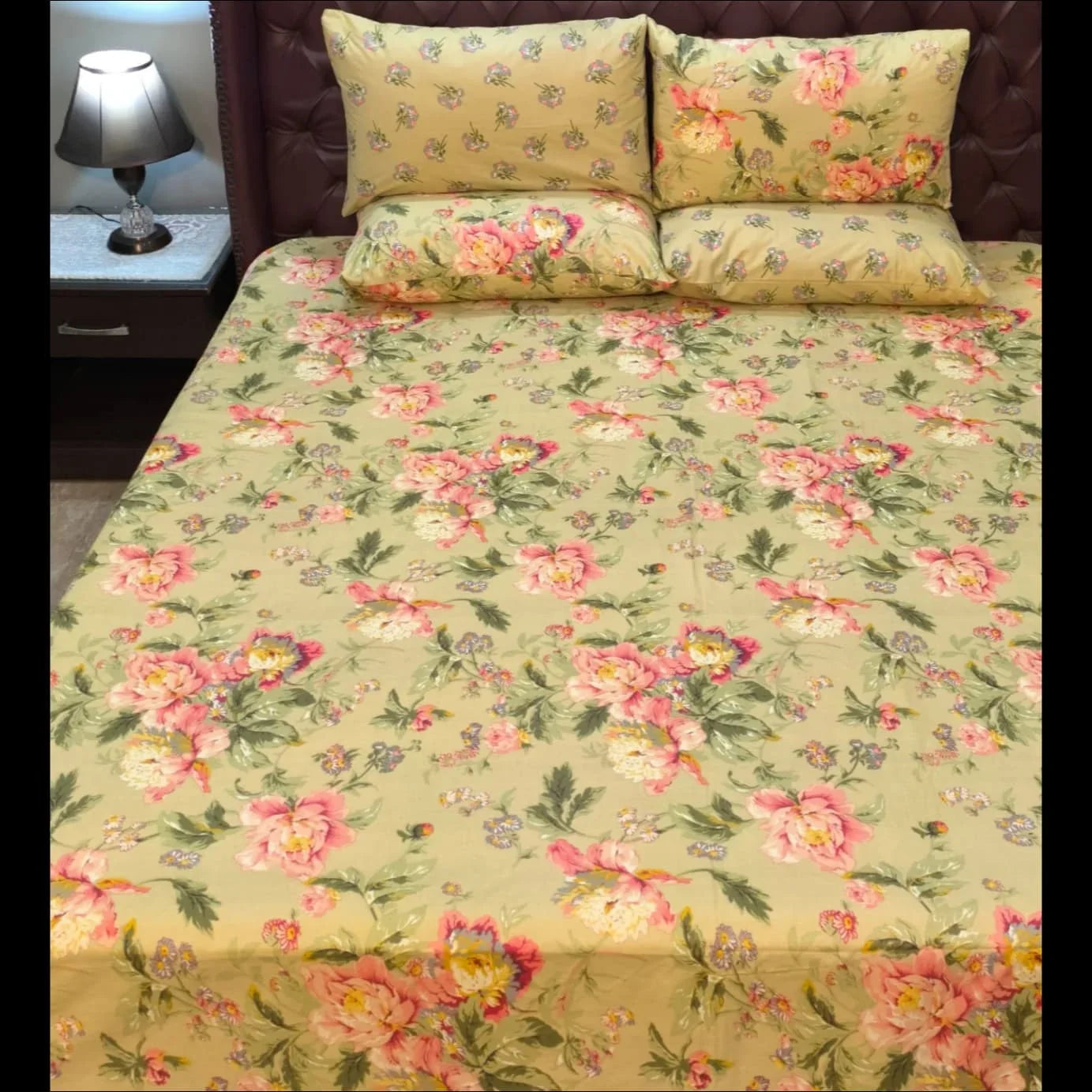 Green Pink Floral 016