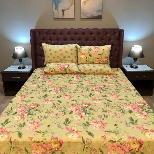 Green Pink Floral 016