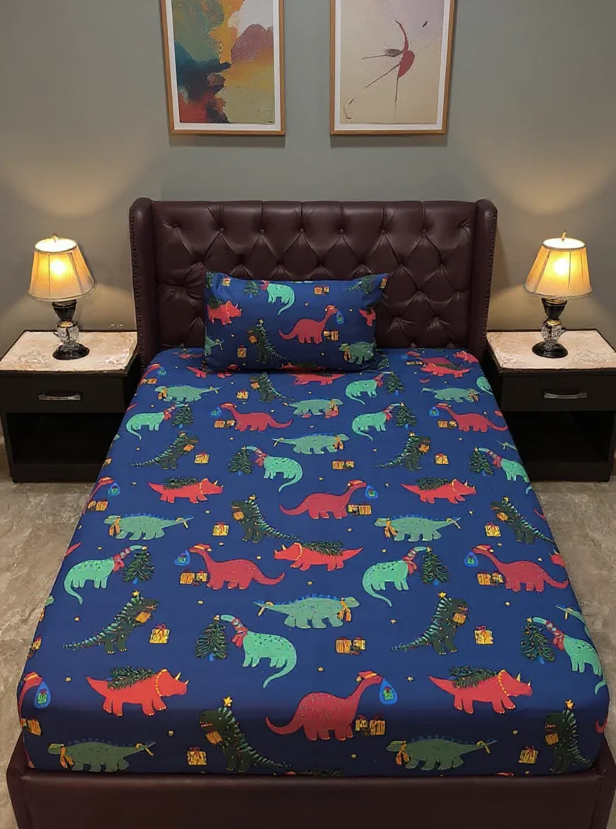 Playful Dinosaur Print Bedsheet KB 036
