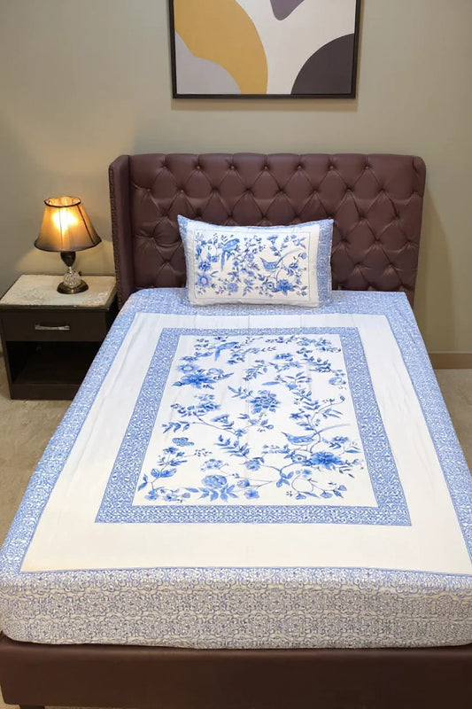 Cotton Sateen Blue Floral KB 034